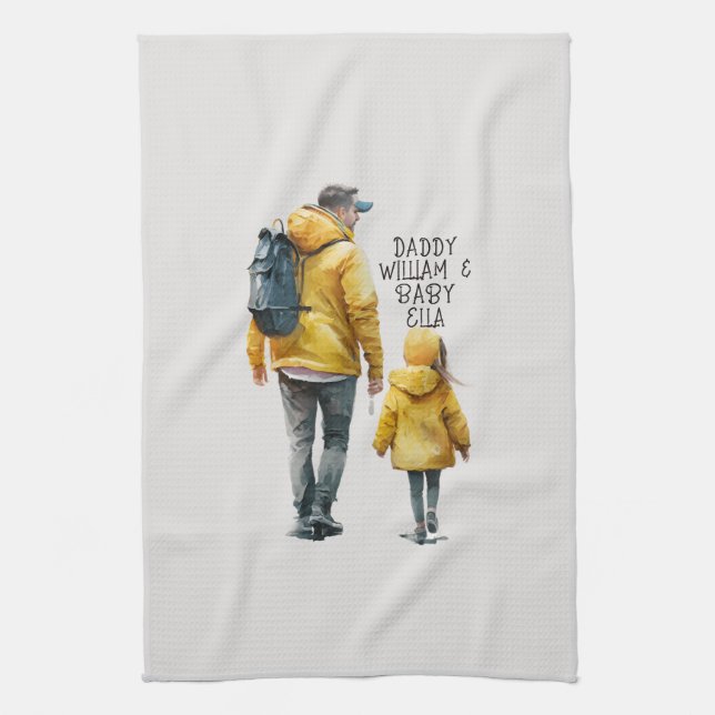Father and Daughter Bond (3) Tea Towel (Vertical)