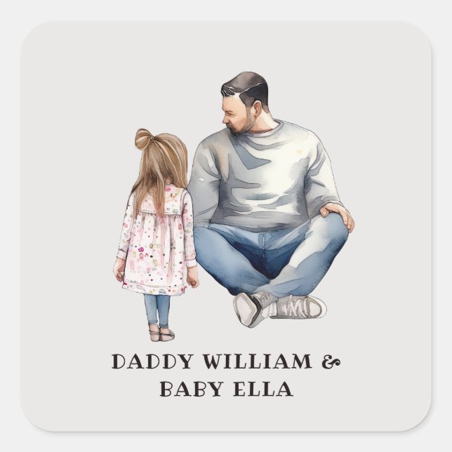 Father and Daughter Bond (4) Square Sticker (Front)
