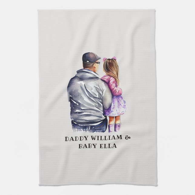 Father and Daughter Bond (9) Tea Towel (Vertical)