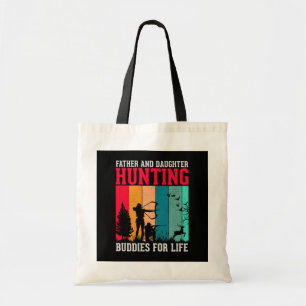 Father and Daughter Deer Hunting Tote Bag