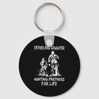 Father and daughter hunting partners for life key ring