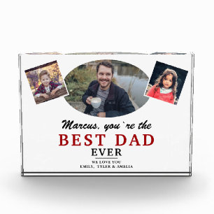 Father and Kids Best Dad Ever Father`s Day Photo Block