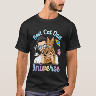 Father and Savannah Best Cat Dad of The Universe C T-Shirt