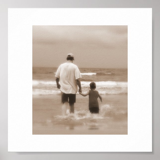 Father and Son at the Beach Poster (Front)