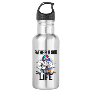 Father and Son Best Friends for Life Puzzle Ribbon 532 Ml Water Bottle