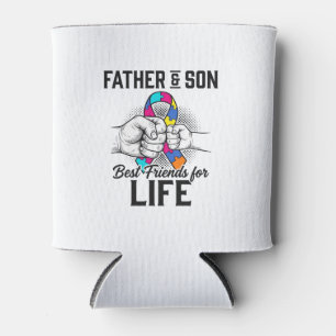 Father and Son Best Friends for Life Puzzle Ribbon Can Cooler