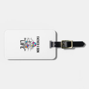 Father and Son Best Friends for Life Puzzle Ribbon Luggage Tag