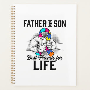 Father and Son Best Friends for Life Puzzle Ribbon Planner