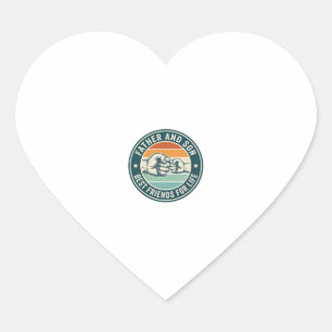 Father and Son Best Friends Vintage Fist Bump Shir Heart Sticker