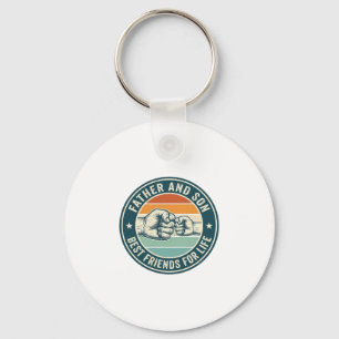 Father and Son Best Friends Vintage Fist Bump Shir Key Ring