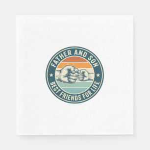 Father and Son Best Friends Vintage Fist Bump Shir Napkin