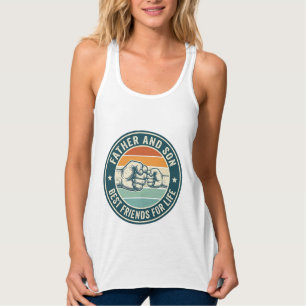 Father and Son Best Friends Vintage Fist Bump Shir Singlet