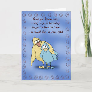 Father and Son Birds Birthday Card
