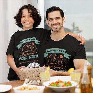 Father and Son custom names son matching  T-Shirt