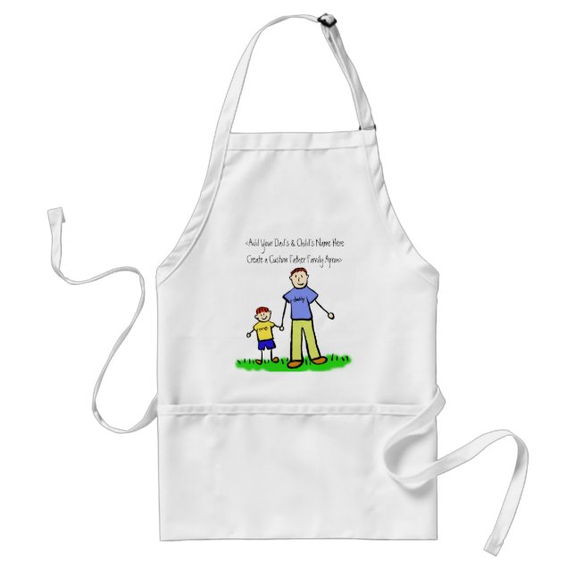 Father and Son Family Character Custom Art Apron (Front)