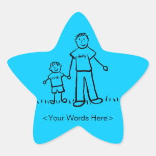 Father and Son Family Character Custom Art Sticker