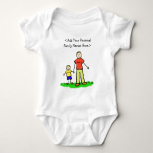 Father and Son Family Character Custom Art T-Shirt Baby Bodysuit