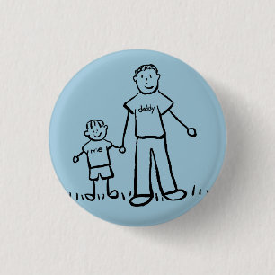 Father and Son Family Character Custom Pin Buttons