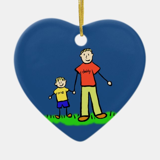 Father and Son Family Characters Custom Ornaments (Front)