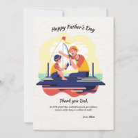 Father and Son Fishing Father's Day Card