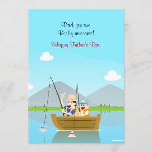 Father and Son Fishing Father's Day Card