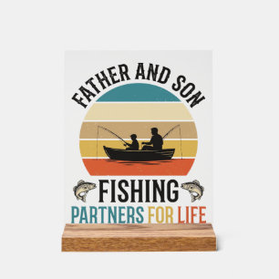 Father and Son Fishing Partners for Life Design_1 Acrylic Sign