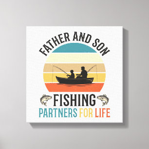 Father and Son Fishing Partners for Life Design_1 Canvas Print