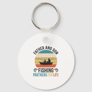 Father and Son Fishing Partners for Life Design_1 Key Ring