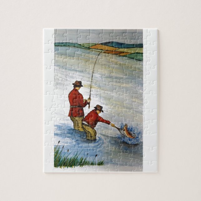 Father and son fishing trip jigsaw puzzle (Vertical)