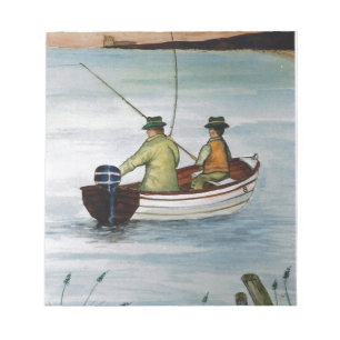 Father and son fishing trip notepad