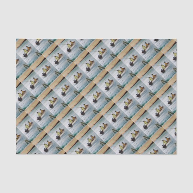 Father and son fishing trip tissue paper (Front)