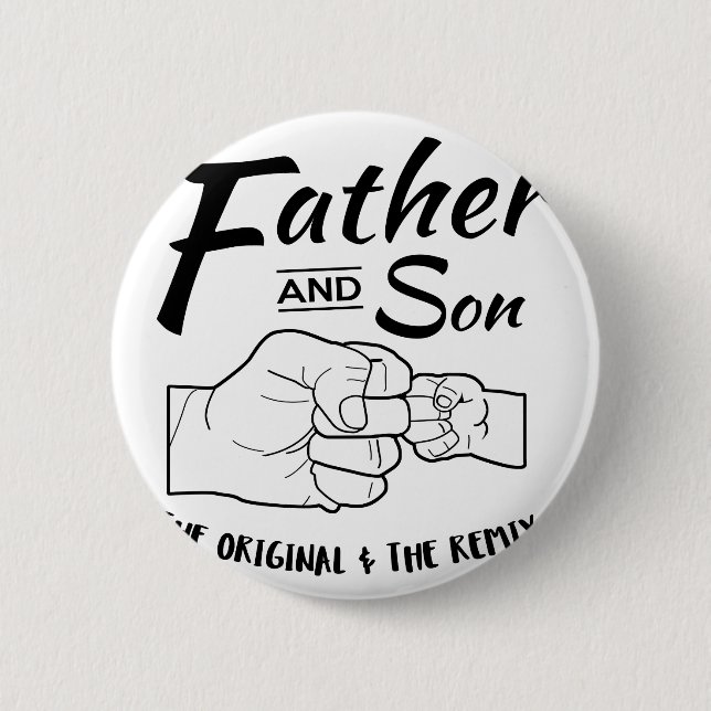 Father and Son Fist bump 6 Cm Round Badge (Front)