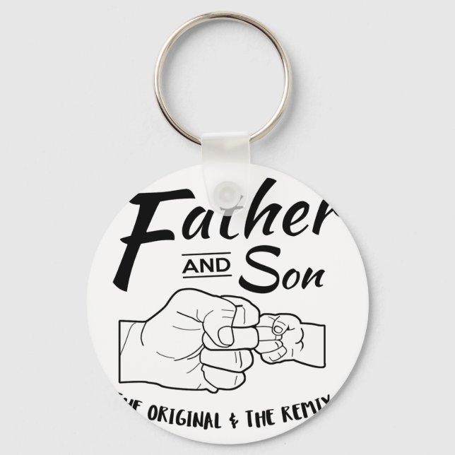 Father and Son Fist bump Key Ring (Front)
