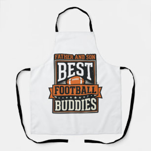 Father and Son Football Buddies Vintage Shirt Desi Apron