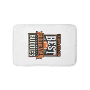 Father and Son Football Buddies Vintage Shirt Desi Bath Mat