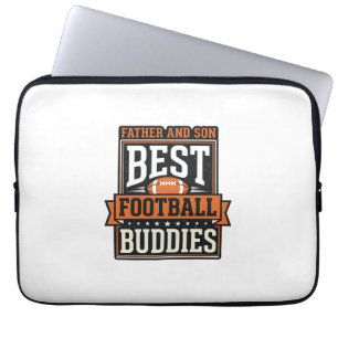 Father and Son Football Buddies Vintage Shirt Desi Laptop Sleeve