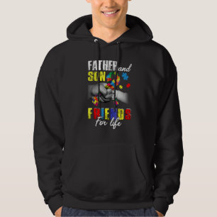 Father And Son Friends For Life Autistic Boy Puzzl Hoodie