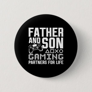 Father And Son Gaming Partners For Life Funny Game 6 Cm Round Badge