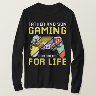 Father and Son Gaming - Partners for Life Gamer T-Shirt