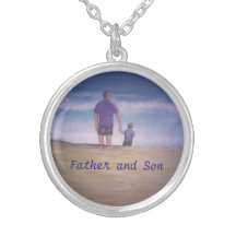 Father and Son Round Necklace