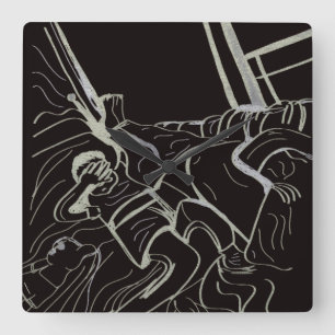 Father and Son Square Wall Clock