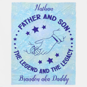 Father and Son The Legend and Legacy Personalised Fleece Blanket