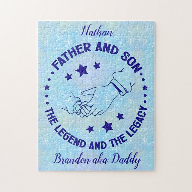 Father and Son The Legend and Legacy Personalised  Jigsaw Puzzle (Vertical)