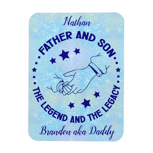 Father and Son The Legend and Legacy Personalised  Magnet (Vertical)