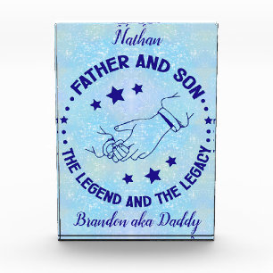 Father and Son The Legend and Legacy Personalised Photo Block