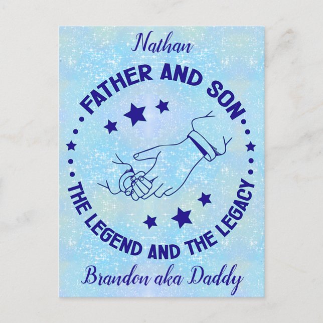 Father and Son The Legend and Legacy Personalised  Postcard (Front)