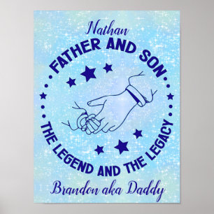 Father and Son The Legend and Legacy Personalised  Poster