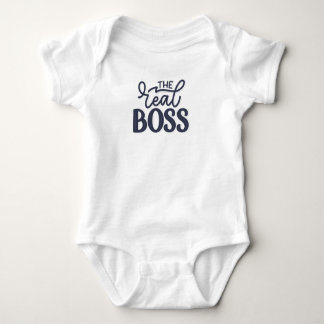 Father and Son "the real boss" Baby Bodysuit