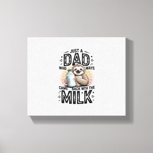 father and son with milk  sloth graphic design-01 canvas print (Front)