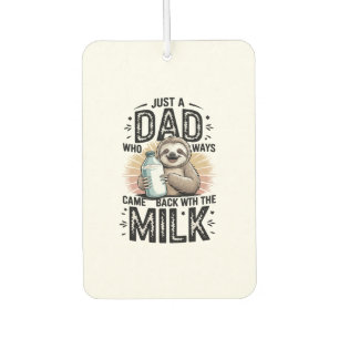 father and son with milk  sloth graphic design-01 car air freshener
